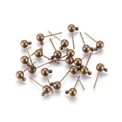 Brass Ball Post Ear Studs X-EC254-NFAB-1