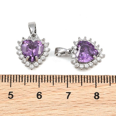Brass Micro Pave Cubic Zirconia Charms CU-CBAA6E8-07P-03-1