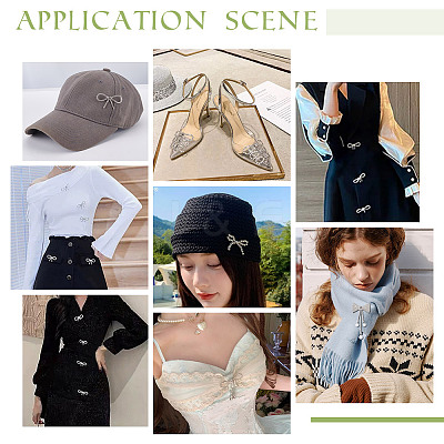 13Pcs 13 Styles Bowknot Alloy Rhinestone Brooches for Backpack Clothes JEWB-GA0001-36-1