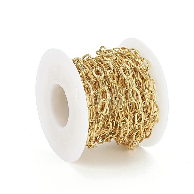 Brass Textured Cable Chains CHC-G005-25G-1