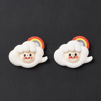 Opaque Resin Cabochons RESI-G036-E01-1