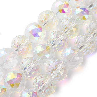Transparent Electroplate Glass Beads Strands EGLA-N002-34H-H01-1