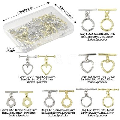 20Pcs 12 Styles Alloy Toggle Clasps FIND-FS0004-53-1