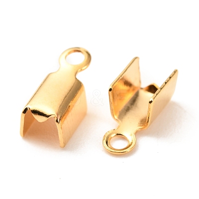 Brass Folding Crimp Ends KK-F824-111G-1