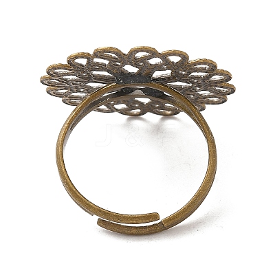 Adjustable Brass Filigree Ring Components KK-G233-M04-1
