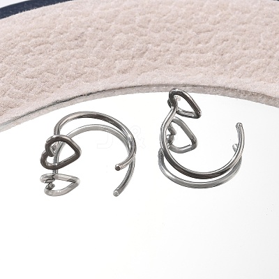 304 Stainless Steel Heart Hoop Nose Rings AJEW-A062-06P-1