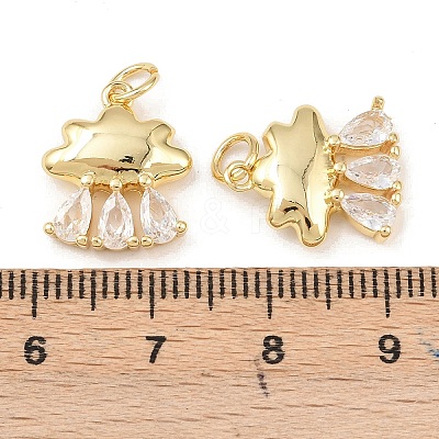 Brass Micro Pave Cubic Zirconia Pendants KK-G544-24G-1