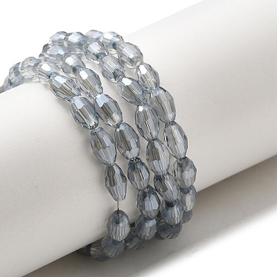 Electroplate Glass Beads Strands EGLA-J013-4X6mm-F33-1
