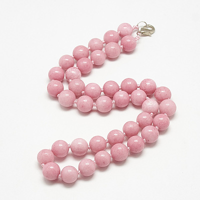 Natural Jade Beaded Necklaces NJEW-S405-22-1