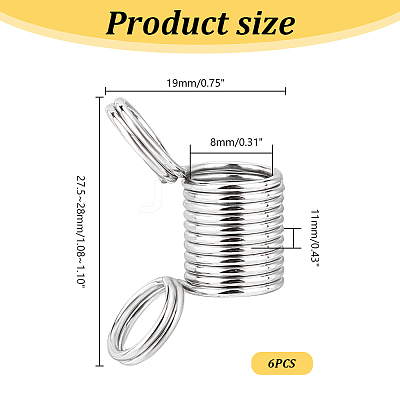 6Pcs 201 Stainless Steel Mini Spring Bead Clamps for Beading Jewelry Making TOOL-UN0001-44-1