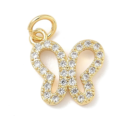 Brass Micro Pave Cubic Zirconia Pendants KK-H528-03G-1