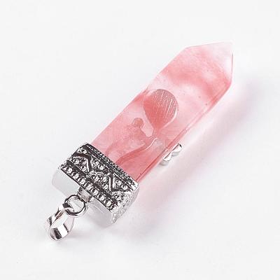 Cherry Quartz Glass Big Pendants G-G718-A04-1