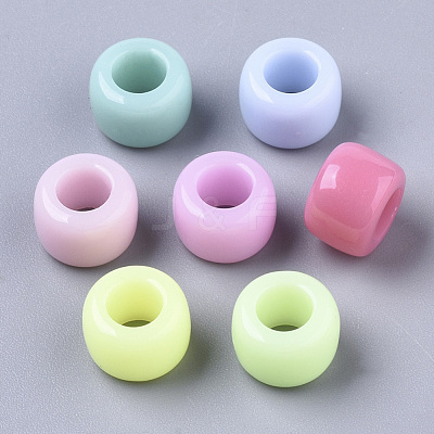 Opaque Acrylic European Beads SACR-N009-17-1