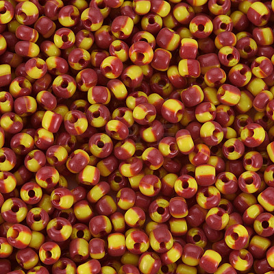 8/0 Two Tone Opaque Glass Seed Beads SEED-T006-01B-A06-1