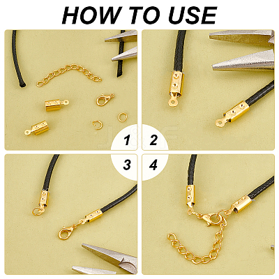 400Pcs 4 Colors Iron Folding Crimp Ends IFIN-PH0002-27-1