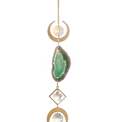 Brass & Crystal Suncatchers HJEW-G018-04B-G-1