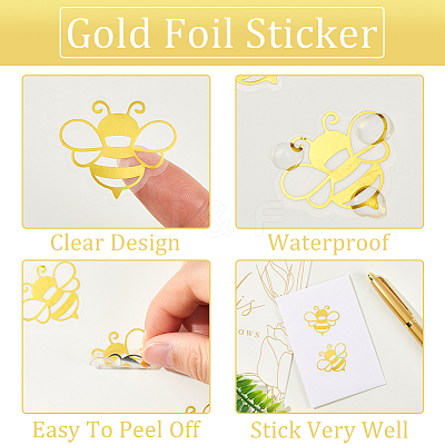 Gold Foil Self-adhesive Stickers DIY-WH20001-13B-1