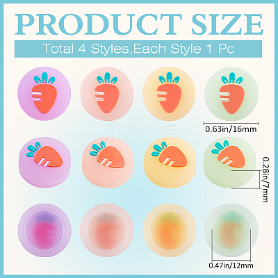 4Pcs 4 Colors Silicone Replacement Thumb Grip Caps AJEW-GF0009-67B-1