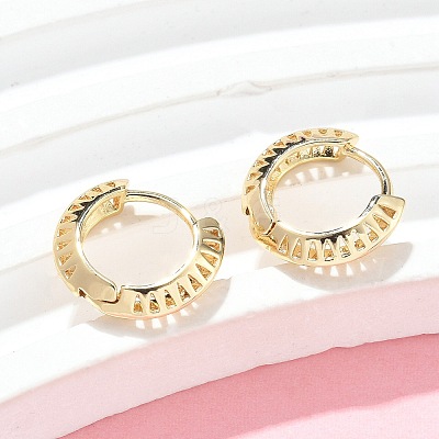 Triangle Brass Hoop Earrings EJEW-Z102-06G-1
