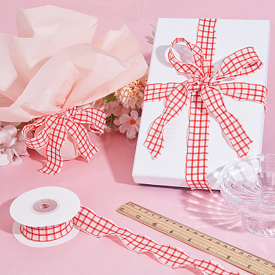 Polyester Plaid Ribbon OCOR-WH20002-28A-1