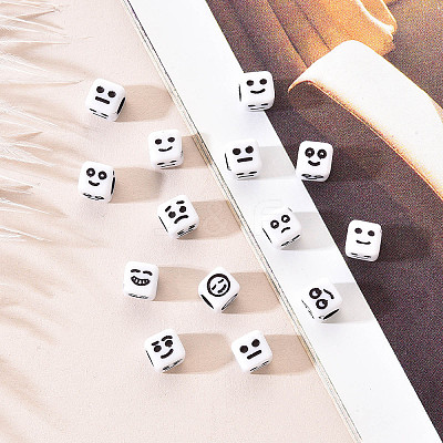 Craft White Acrylic Beads MACR-YW0001-13-1
