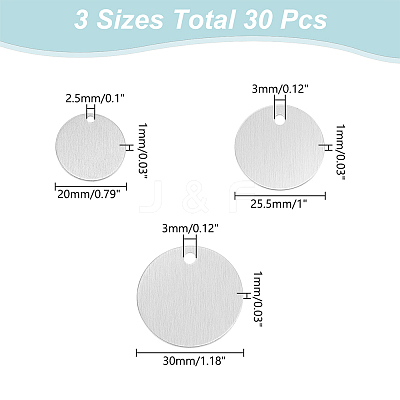 30Pcs 3 Styles Aluminum Pendants ALUM-WR0001-01-1