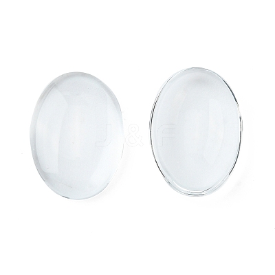Transparent Oval Glass Cabochons GGLA-R022-18x13-1
