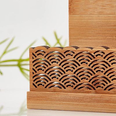 2Pcs Chinese Style Rectangle Bamboo Business Card Holder DJEW-OC0001-13-1