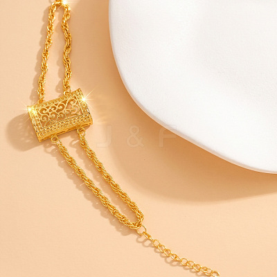 Alloy Hollow Link Rope Chain 2-Strand Bracelets for Women WGE1F9A-01-1