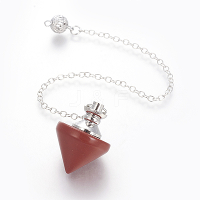 Natural Red Jasper Cone Dowsing Pendulums G-G771-D08-1