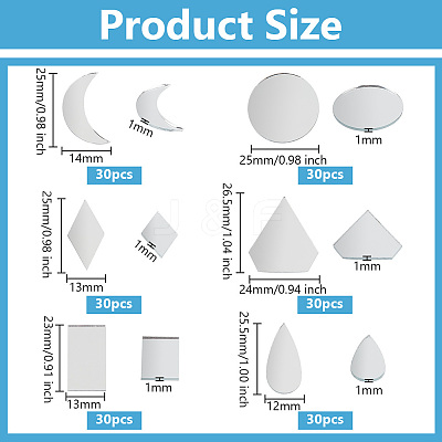 180Pcs 6 Styles Glass Mosaic Pieces DIY-OC0012-32-1