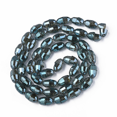 Electroplate Transparent Glass Beads Strands EGLA-N002-35-F03-1