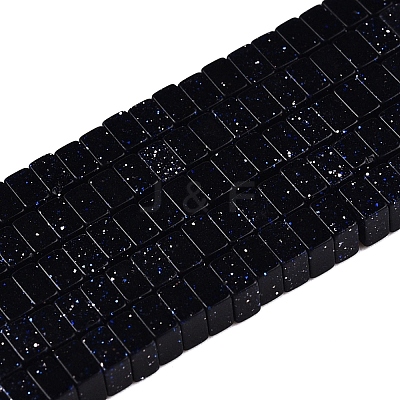 Synthetic Blue Goldstone Beads Strands G-N342-68-1