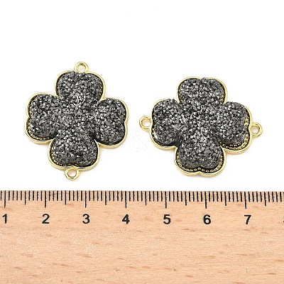 Brass with Druzy Resin Connector Charms KK-C158-05B-G-1