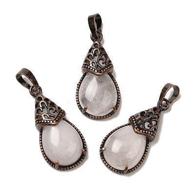 Natural Rose Quartz Pendants G-H065-01R-10-1