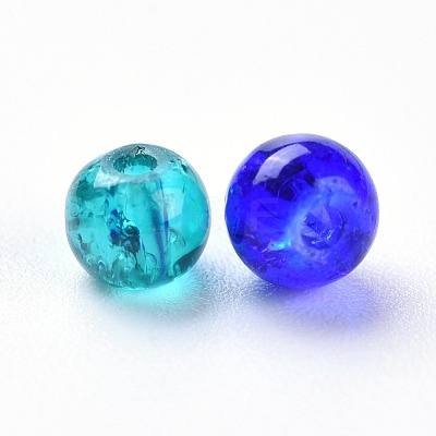 Baking Paint Crackle Glass Beads DGLA-X0006-4mm-11-1