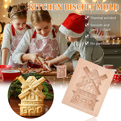Beech Wood Cookie Molds AJEW-WH0083-59C-1