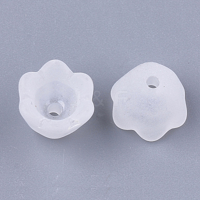 6-Petal Transparent Acrylic Bead Caps FACR-T001-03-1