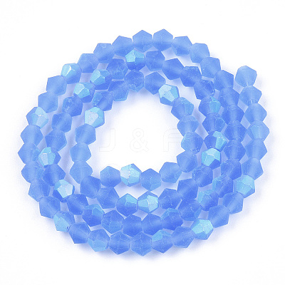 Imitate Austrian Crystal Bicone Frosted Glass Beads Strands X-EGLA-A039-T6mm-MB07-1