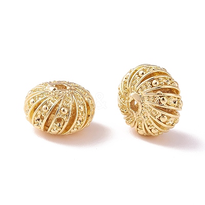 Brass Hollow Rondelle Bead Rhinestone Settings KK-P226-09CG-1