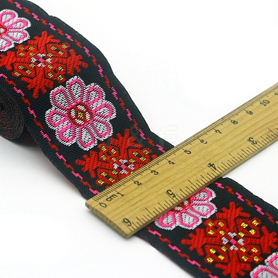 Flat Ethnic Style Embroidery Polyester Ribbons PW-WG39693-02-1