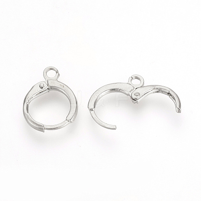Brass Huggie Hoop Earring Findings X-KK-R071-08P-1
