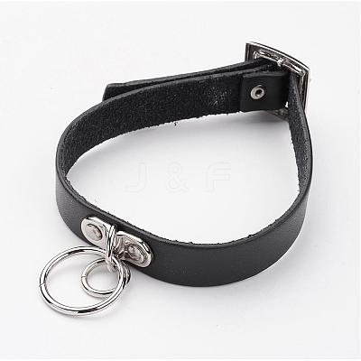 Punk Rock Style Cowhide Leather Choker Necklaces NJEW-D287-06-1