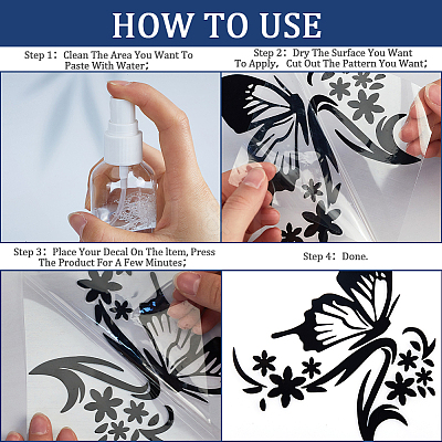 PVC Butterfly Car Decals ST-WH0005-02B-1