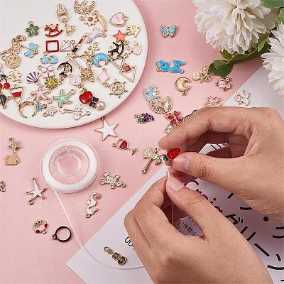 300 Pieces Wholesale Bulk Lots Jewelry Making Charms Pendant Mixed Shapes Alloy Enamel Charms for Jewelry Necklace Earring Making Crafts JX155A-1