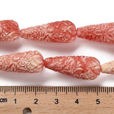 Synthetic Shell Carved Beads Strands SHEL-H007-03A-01-1