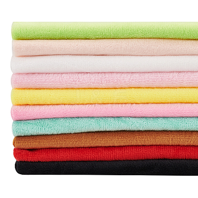 10 Colors Polyester Velvet Cloths Fabric FIND-WH0152-615-1