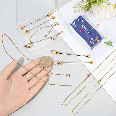 6Pcs 304 Stainless Steel Cable Chain Necklaces for Men Women NJEW-SC0001-80A-1