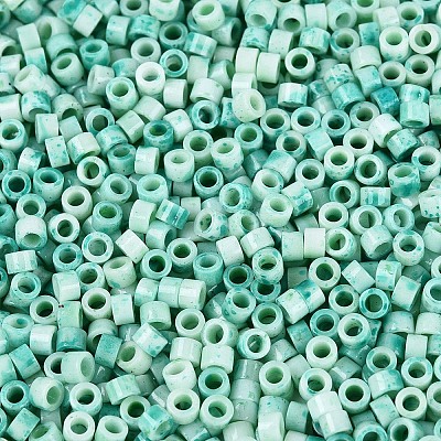 Opaque Picasso Cylinder Glass Beads SEED-Q039-06A-15-1