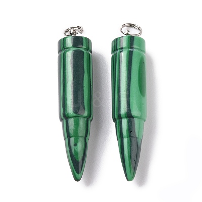 Synthetic Malachite Pointed Pendants G-D850-15-1